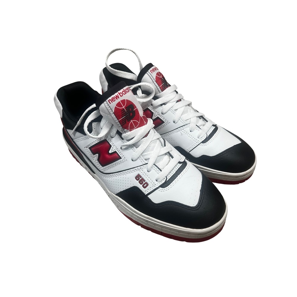 New Balance 550 White Red Basketball Sneakers Shoes BB550HR1 Size 9